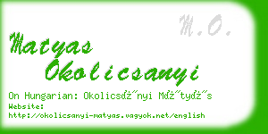 matyas okolicsanyi business card